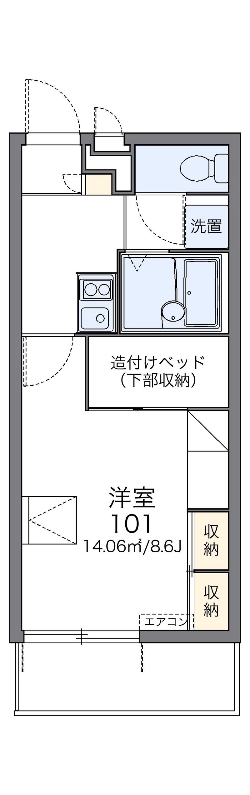 レオパレスライフワン 間取図