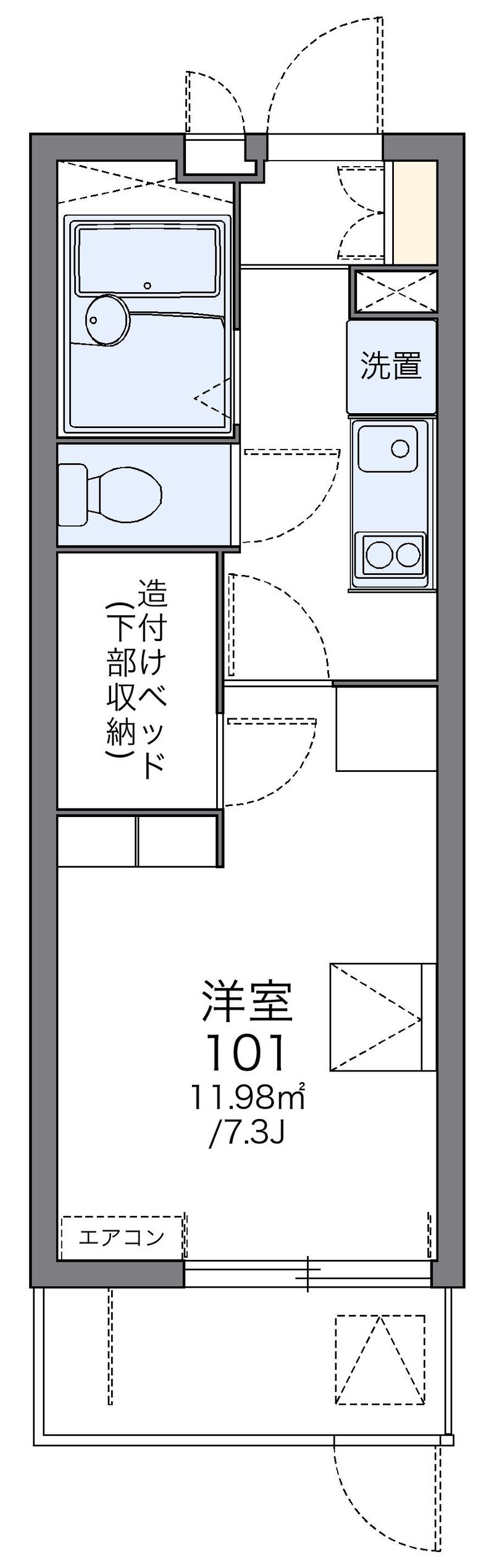 レオパレス田井町 間取図
