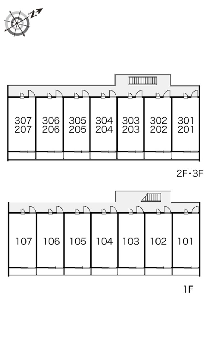 レオパレスプレンティ鳳 間取配置図