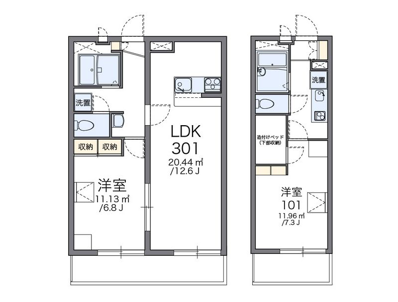 レオパレス飛鳥 間取図