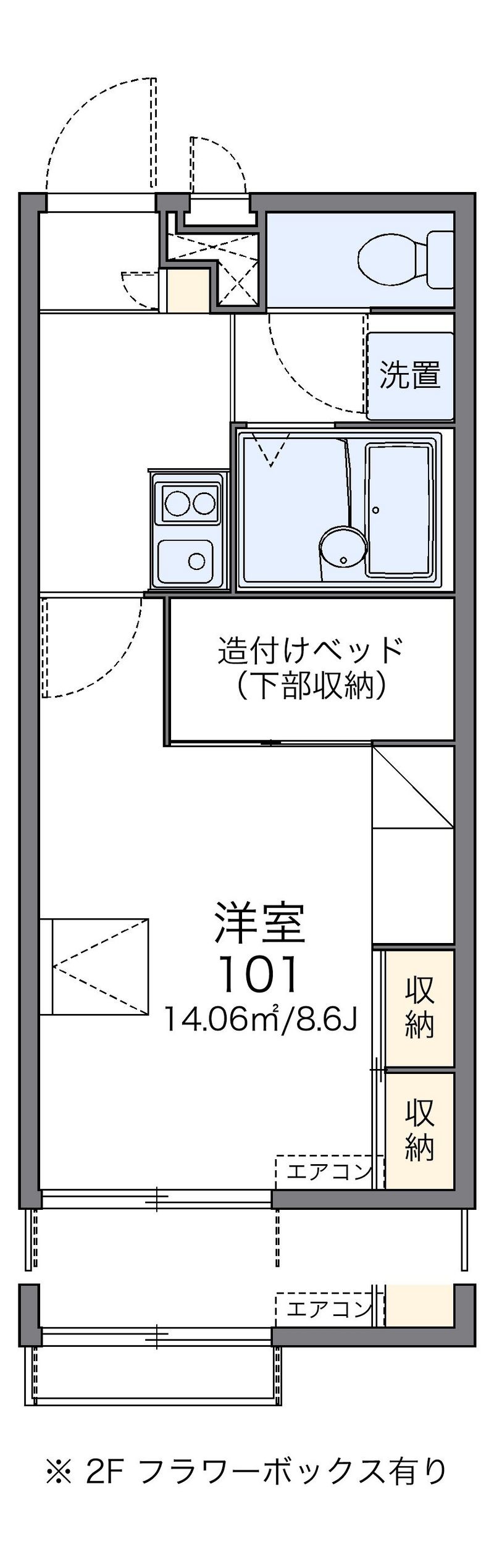 レオパレスミドリノＢ 間取図