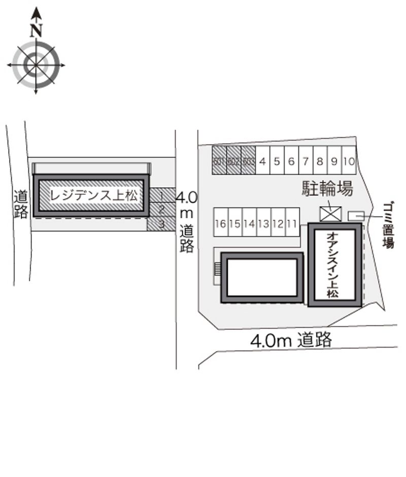レオパレスレジデンス上松 配置図
