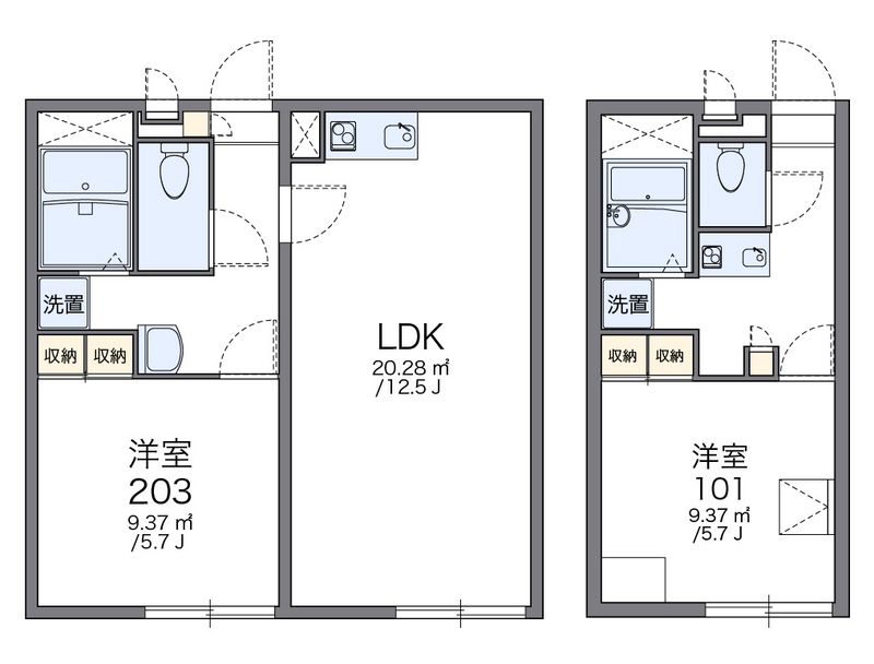 レオパレスヒルズ 間取図