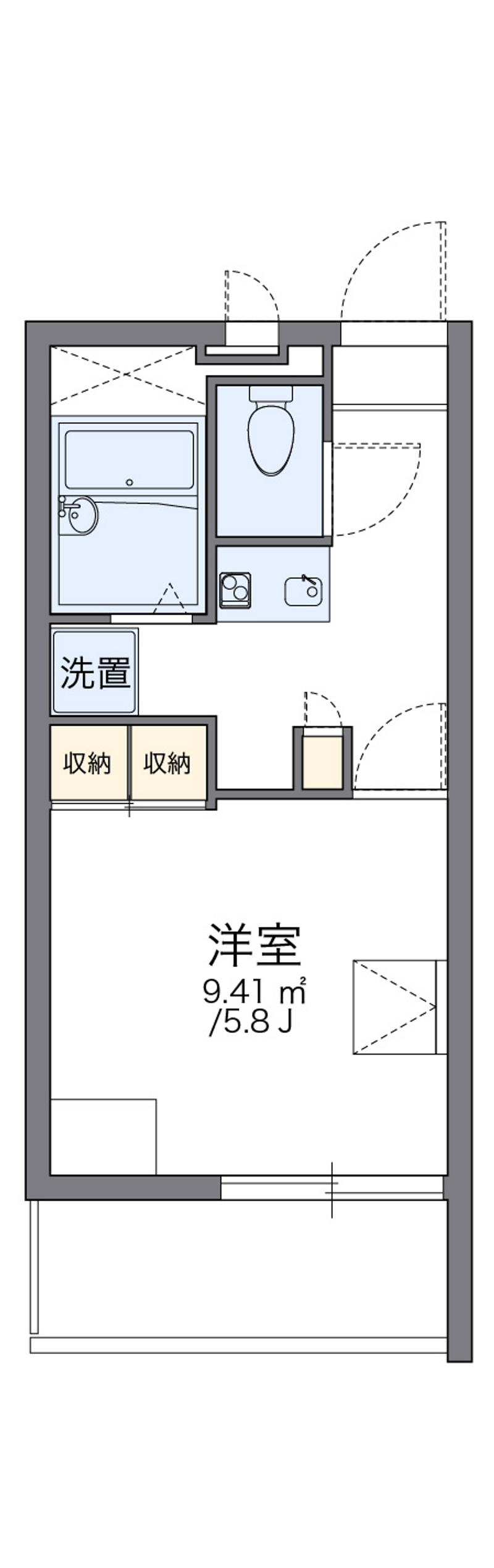 レオパレスジュネス　Ｍ　Ｋ 間取り
