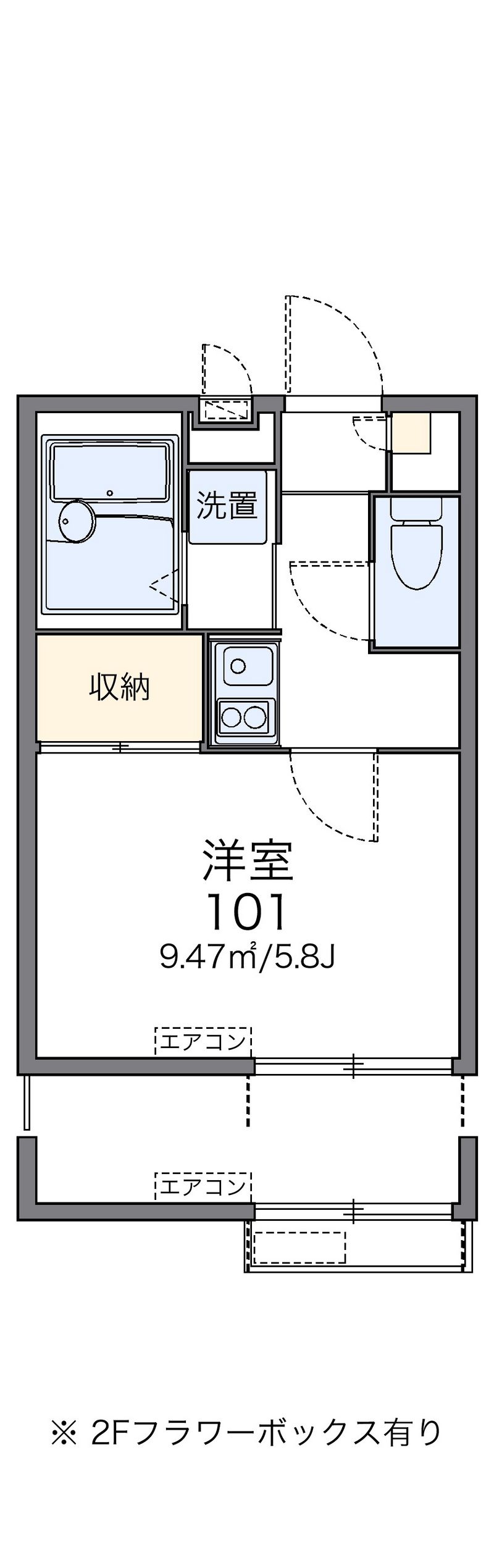 レオパレスサンヒルズ鎌谷町 間取図