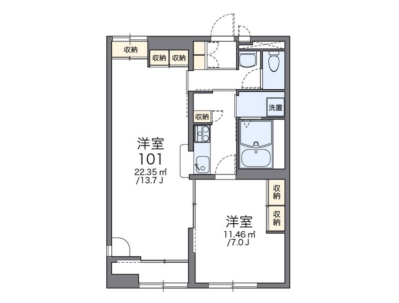 レオパレスセントラルパーク 間取図