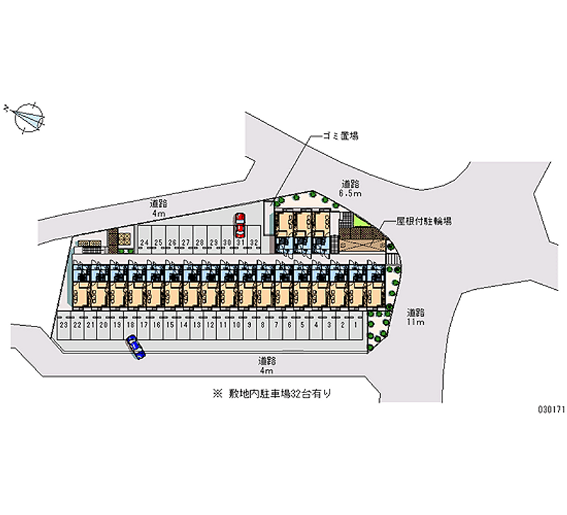 レオパレスアール 月極駐車場