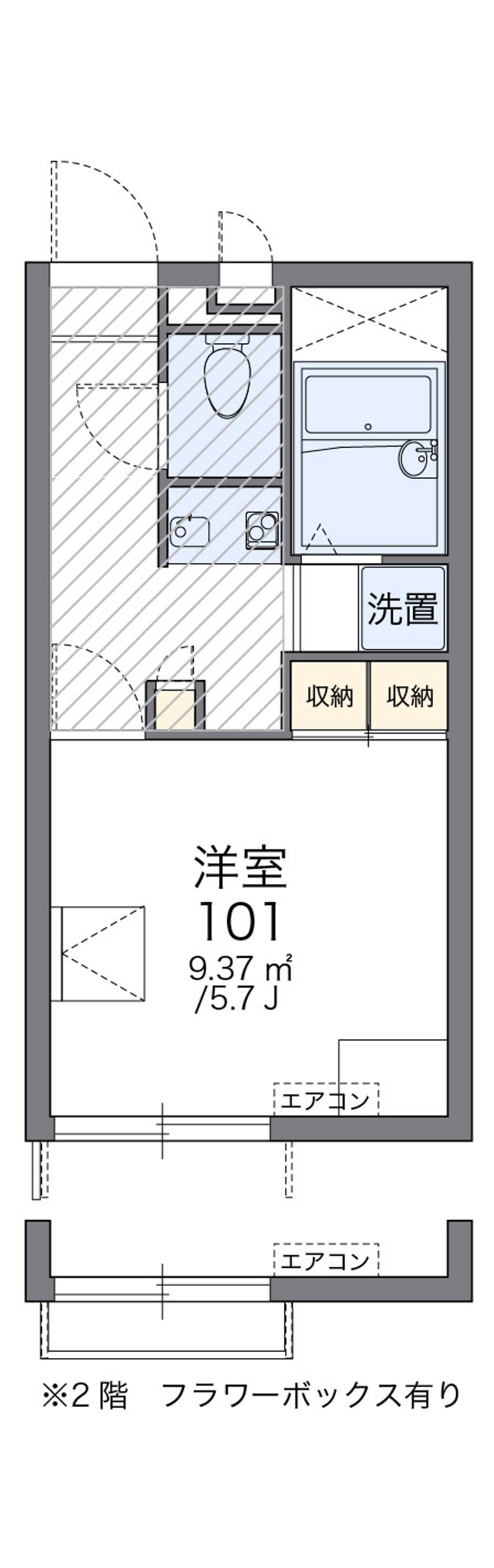 レオパレスマロウ 間取図