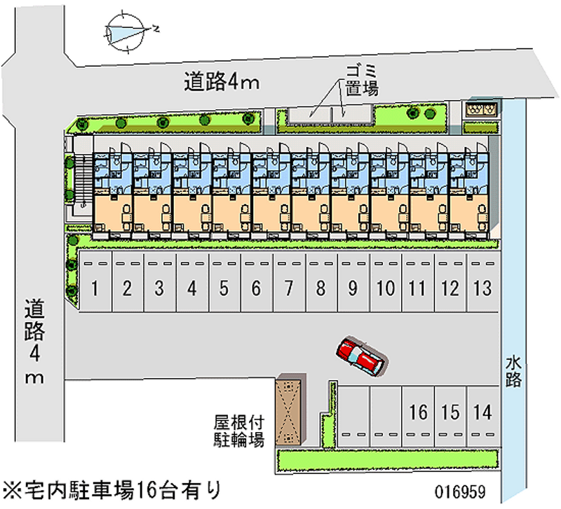 16959 Monthly parking lot