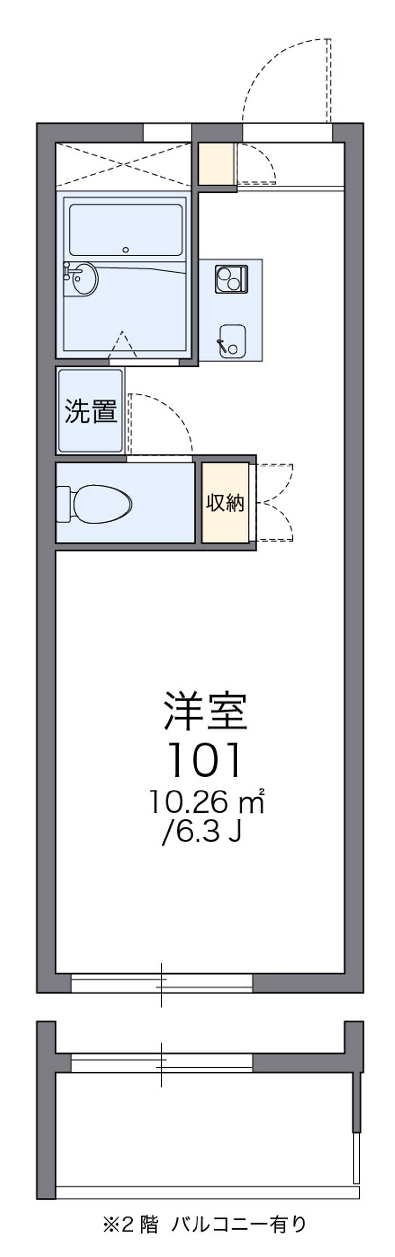 レオパレス北田園 間取図