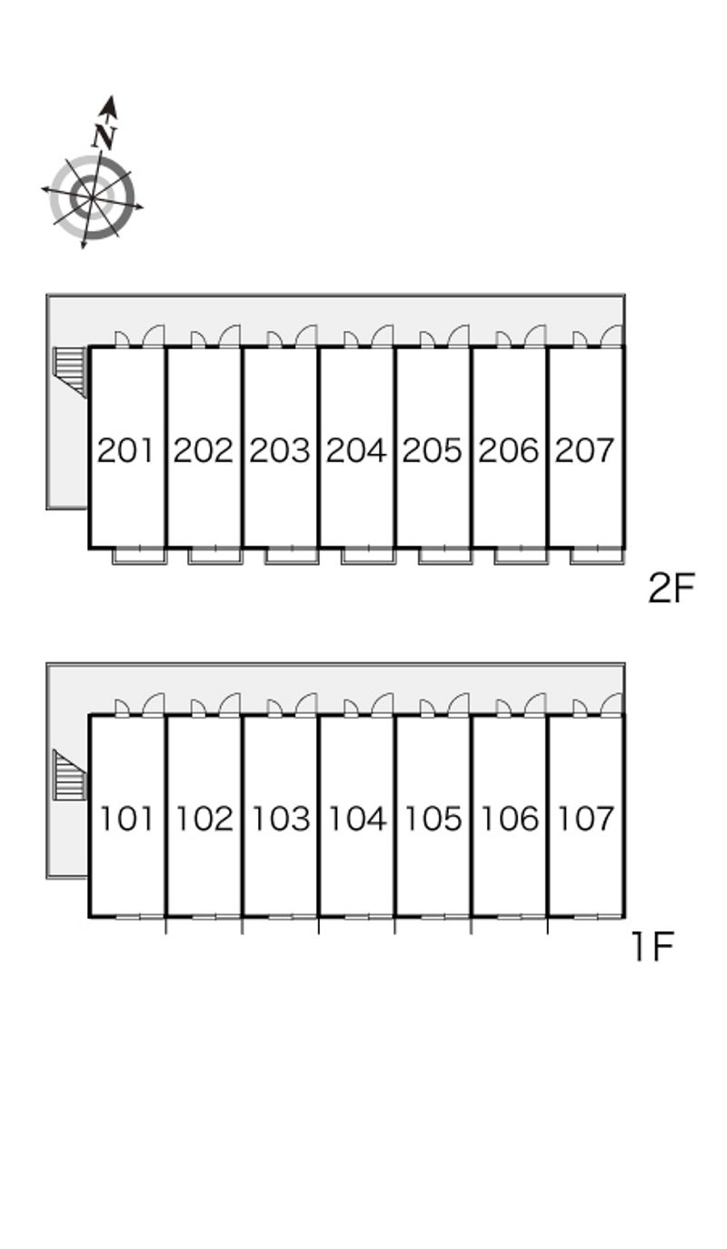 レオパレスグリーンハイツ５号 間取配置図