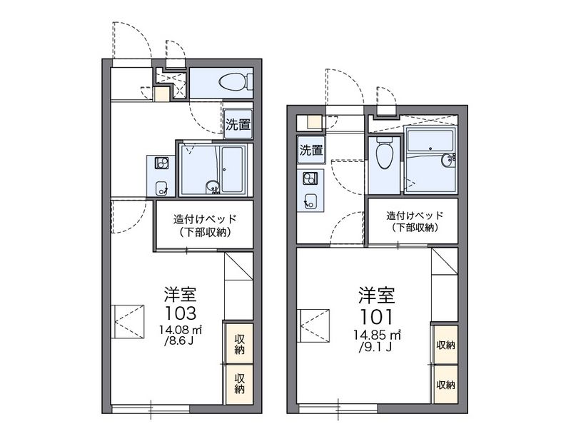レオパレスコハギ 間取図