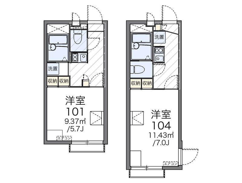 レオパレスアーチみなみ野 間取図