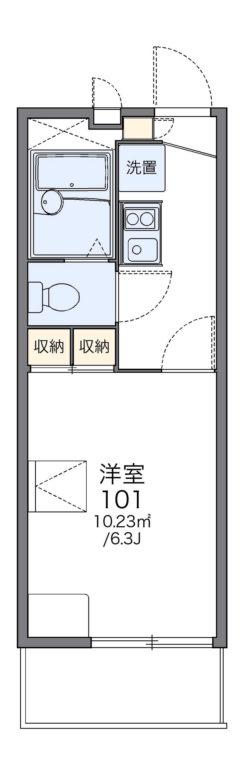 レオパレスパークビュー吉塚 間取図