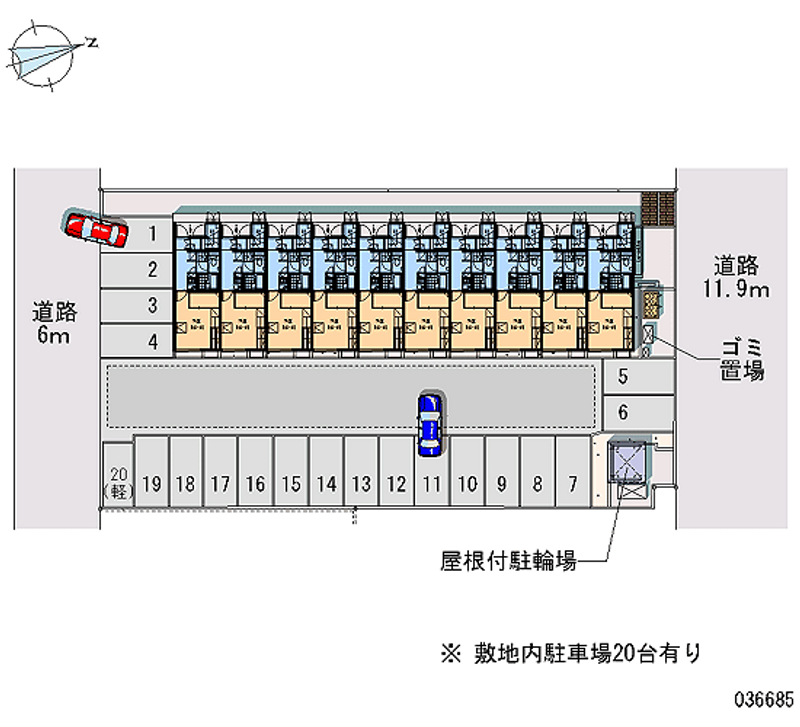 レオパレス一本木 月極駐車場