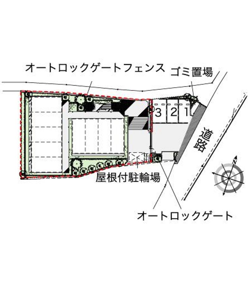 レオパレス弥勒寺Ⅱ 配置図