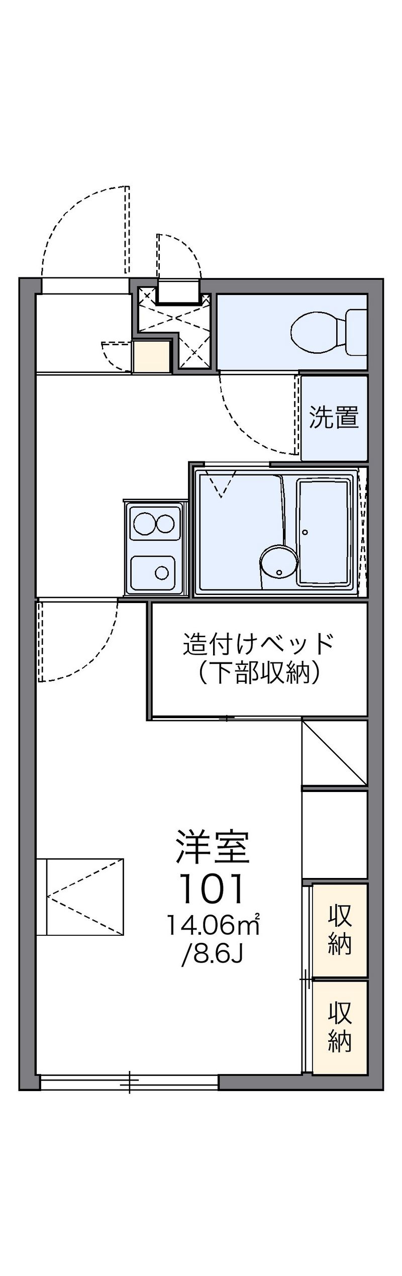 レオパレスピュアファースト 間取図