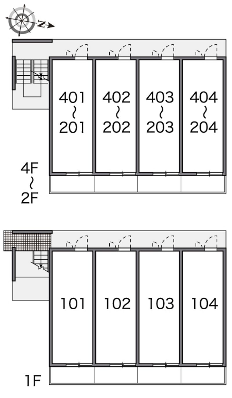 レオパレスアステック　Ⅱ 間取配置図