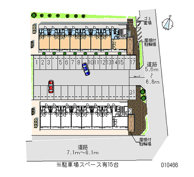 レオパレス建山弐番館 月極駐車場