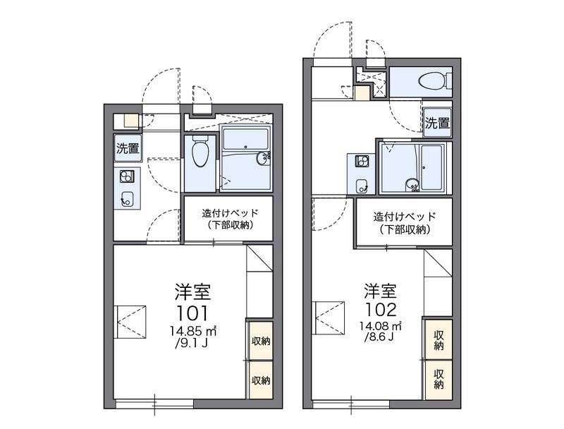 レオパレスＢｌａｎｃＣｈｅｖａｌ　Ⅱ 間取図