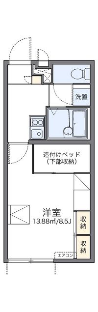 レオパレスカエデ 間取り図