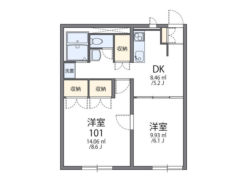 レオパレス椎ノ木台Ⅰ 間取図
