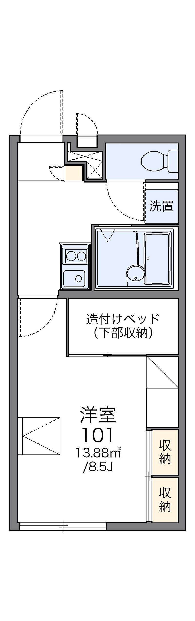 レオパレスサンバレー黒崎 間取図