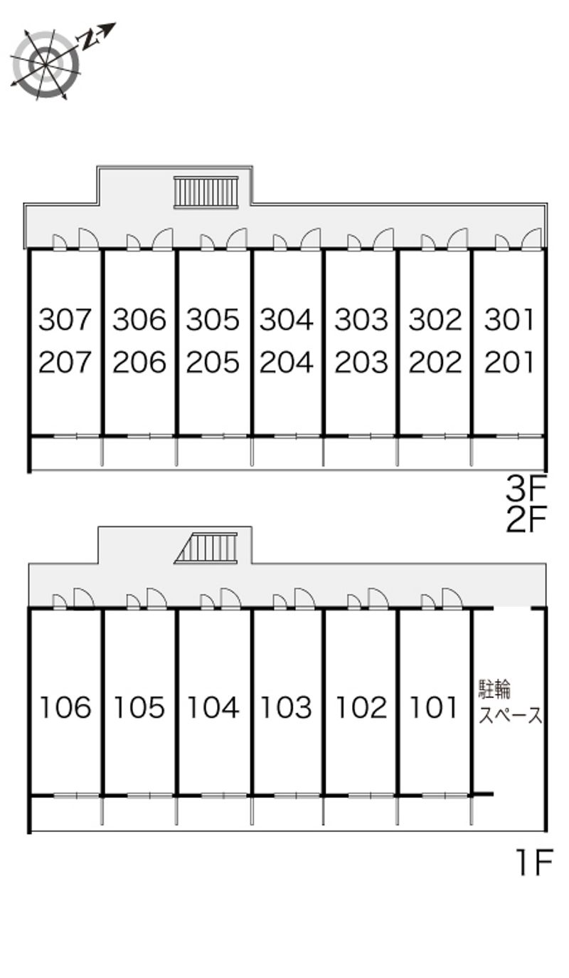 レオパレス甲子園高潮町Ⅰ 間取配置図