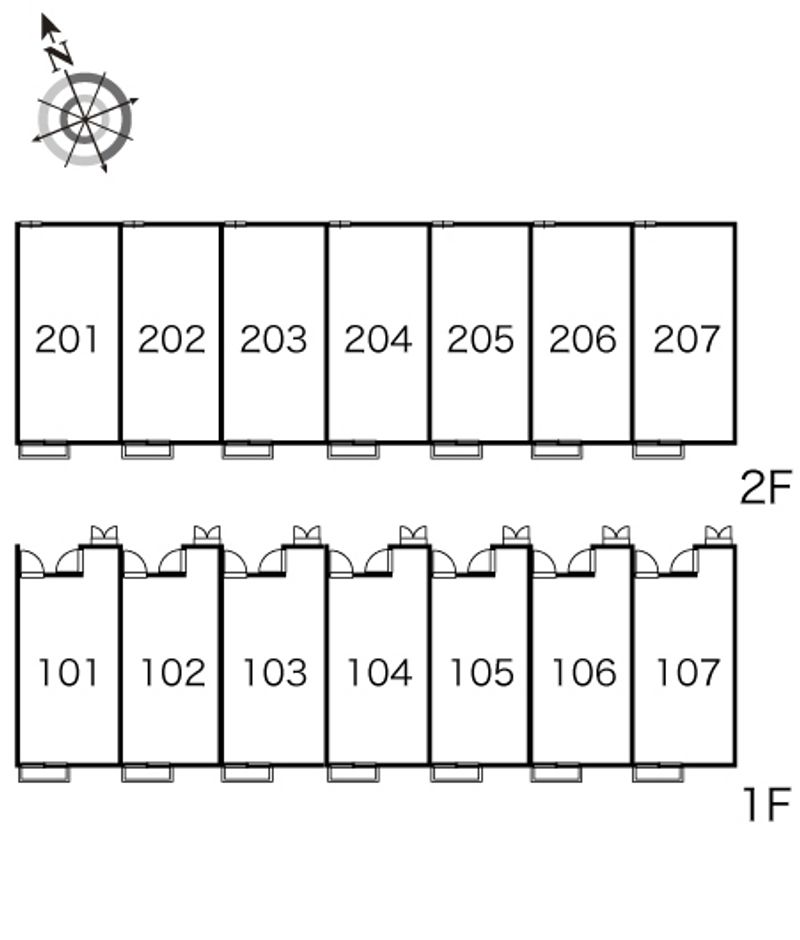 レオパレス蛎瀬Ⅰ 間取配置図