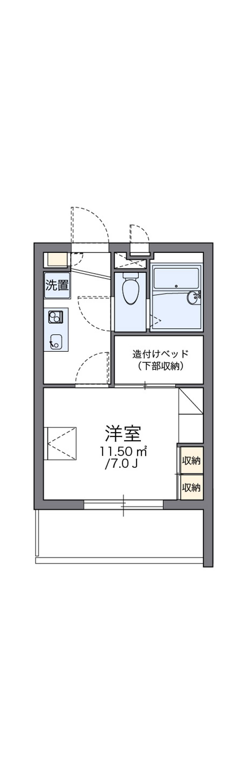 レオパレスポムール 間取図