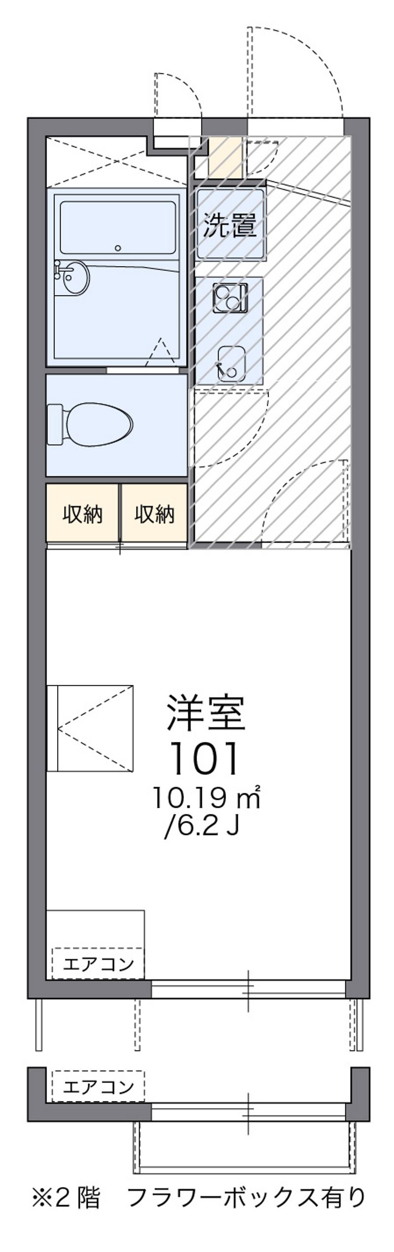 レオパレスコーラル　クラウド 間取図