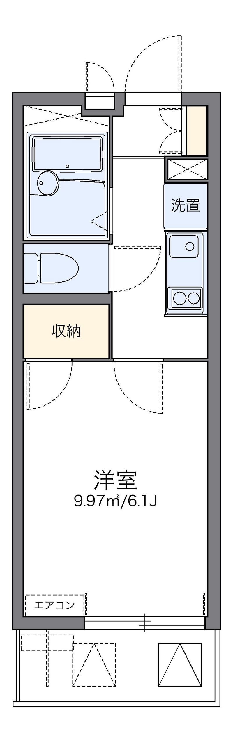 レオパレスウォーターウェーブ 間取図