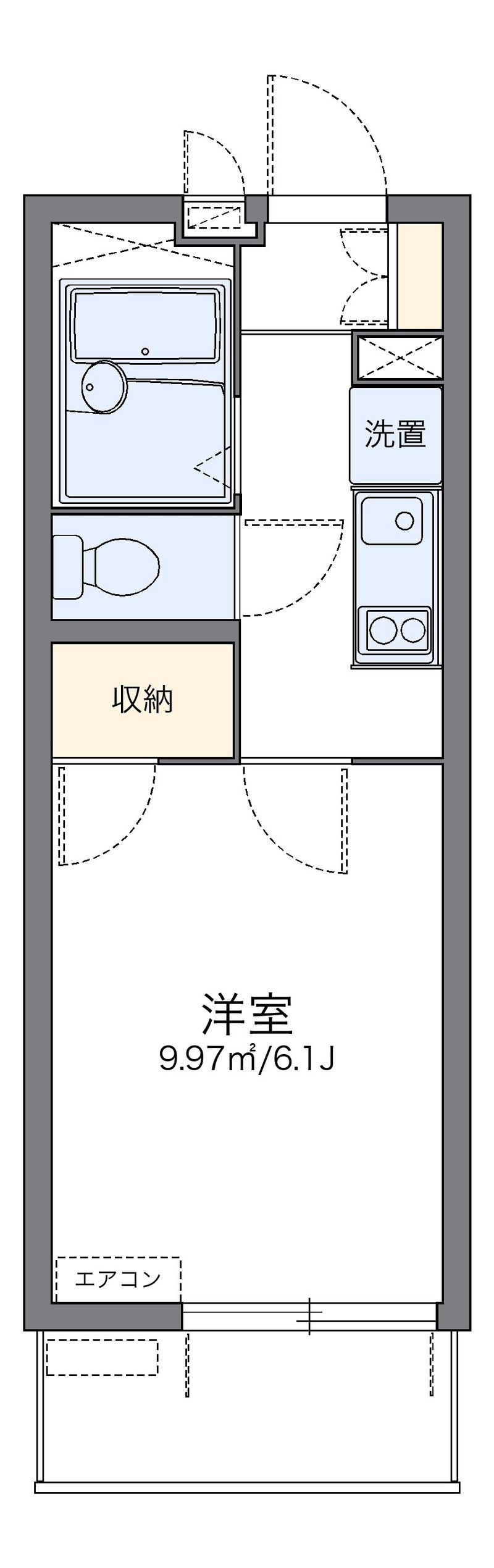 レオパレス西中洲 間取図