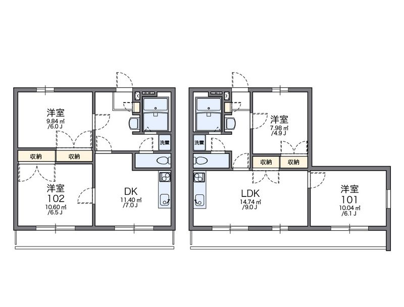 レオパレス翼Ⅳ 間取図