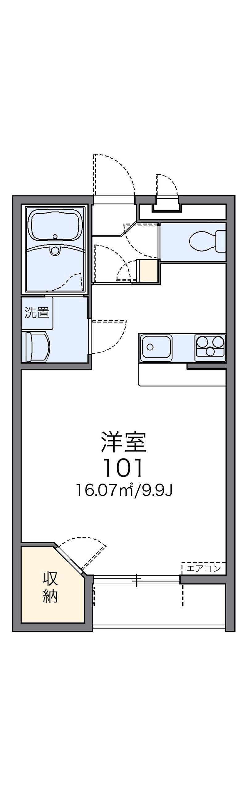レオパレスあいれすと田村 間取図