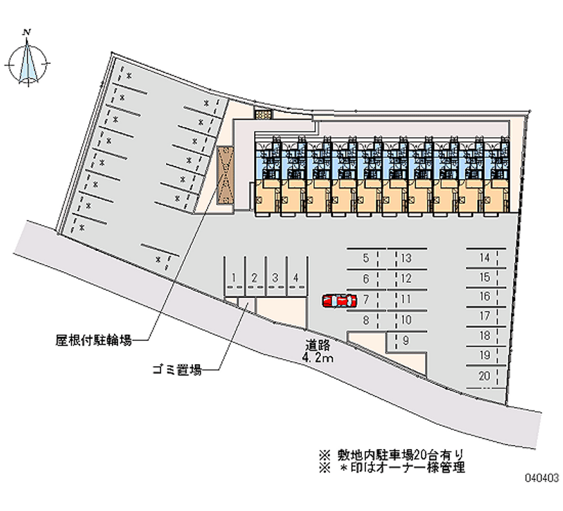 レオパレスたなべ 月極駐車場