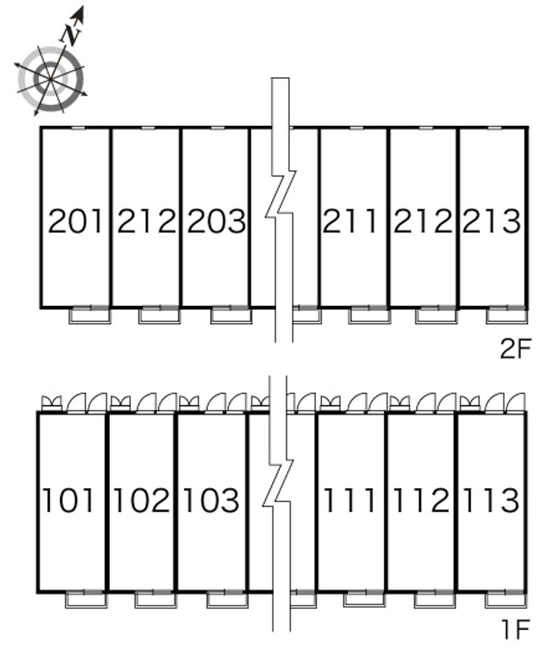 レオパレスヴィルヌーブⅡ 間取り配置図