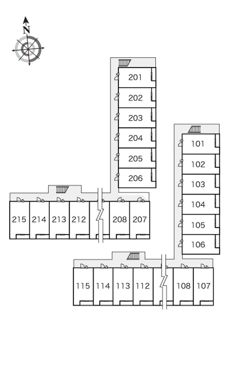 レオパレスメルベーユ廣　大川 間取配置図