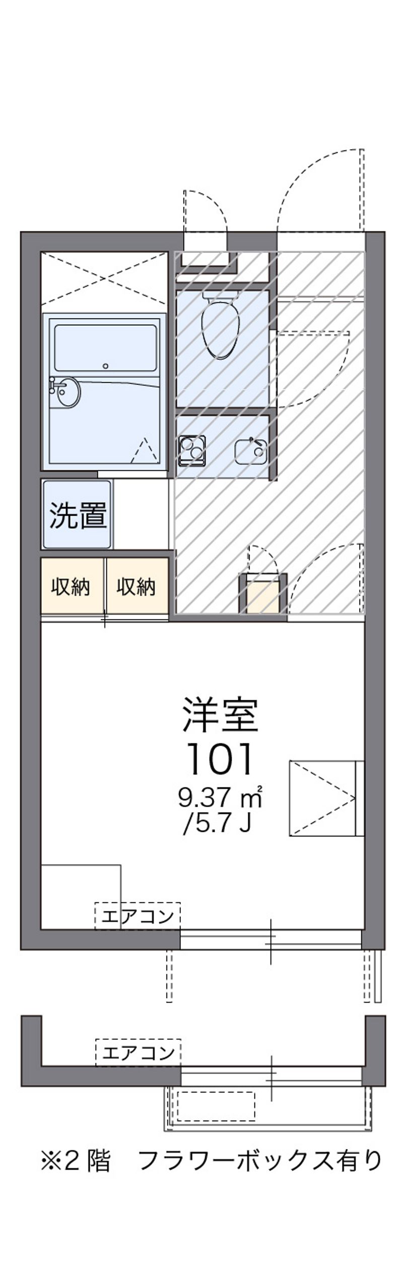 レオパレスＮＡＧＡＫＵＲＡⅡ 間取図