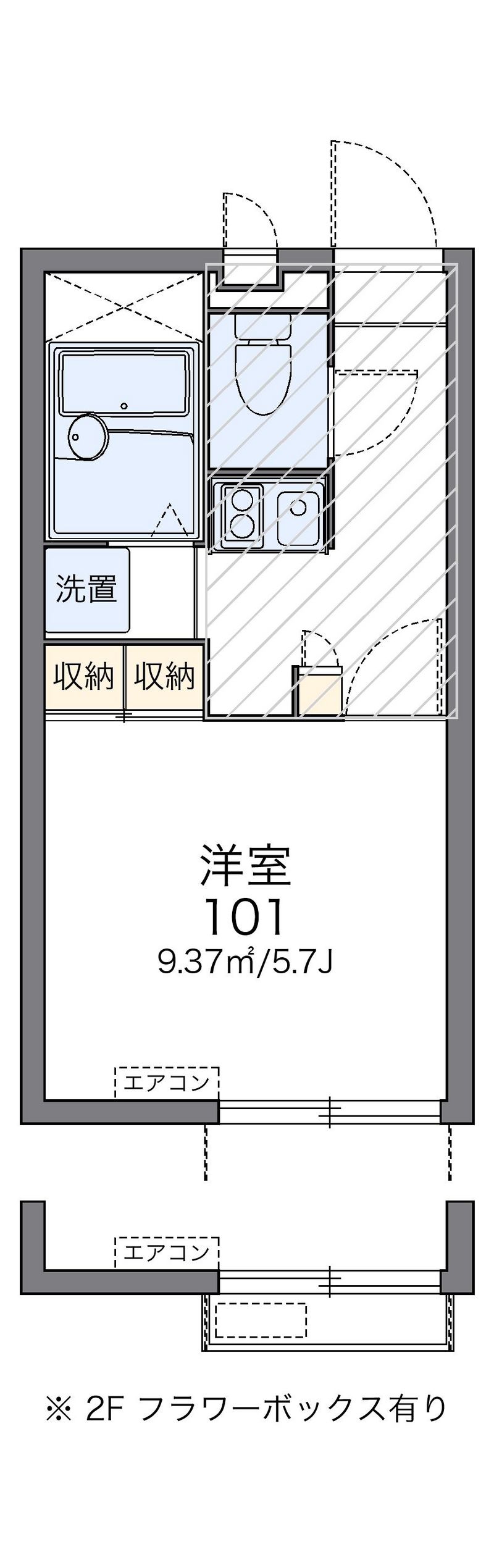 レオパレスハイツユーブライト 間取図