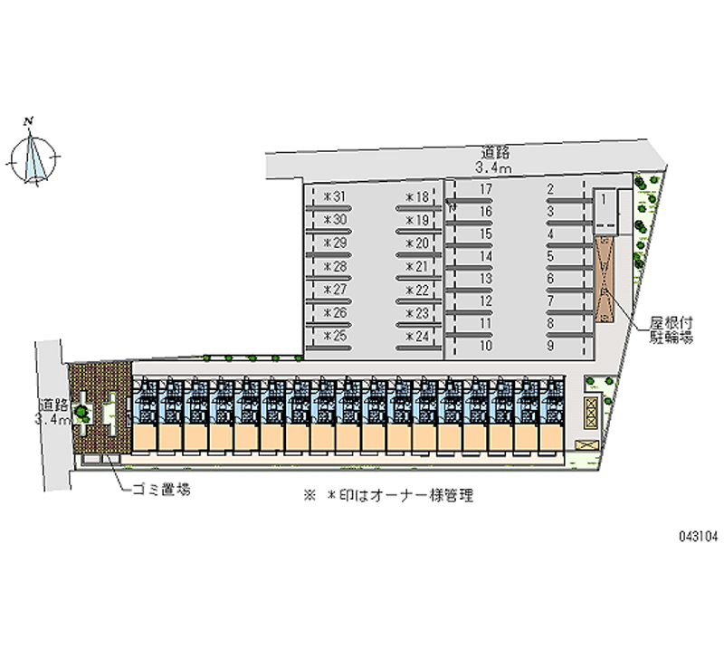 43104 bãi đậu xe hàng tháng