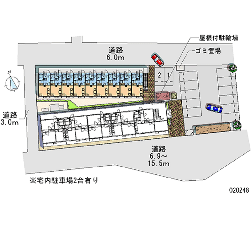 レオパレス東本町Ⅱ 区画図