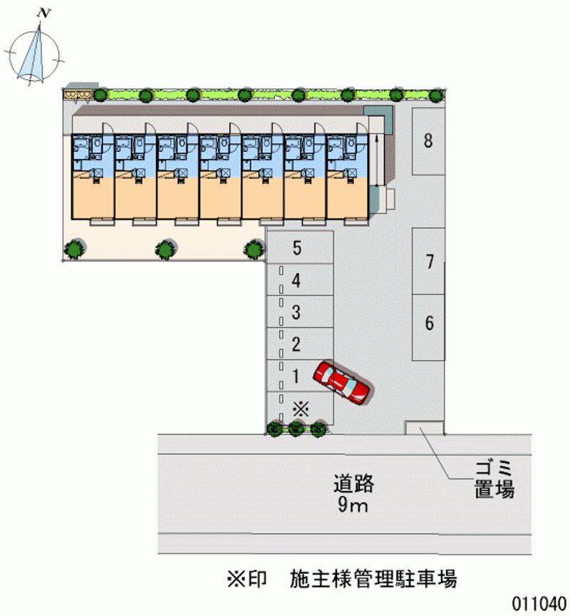 レオパレスコートリベルテ 月極駐車場