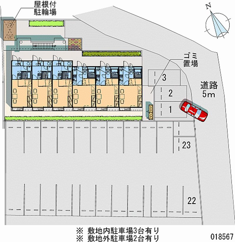 レオパレスウイング 月極駐車場