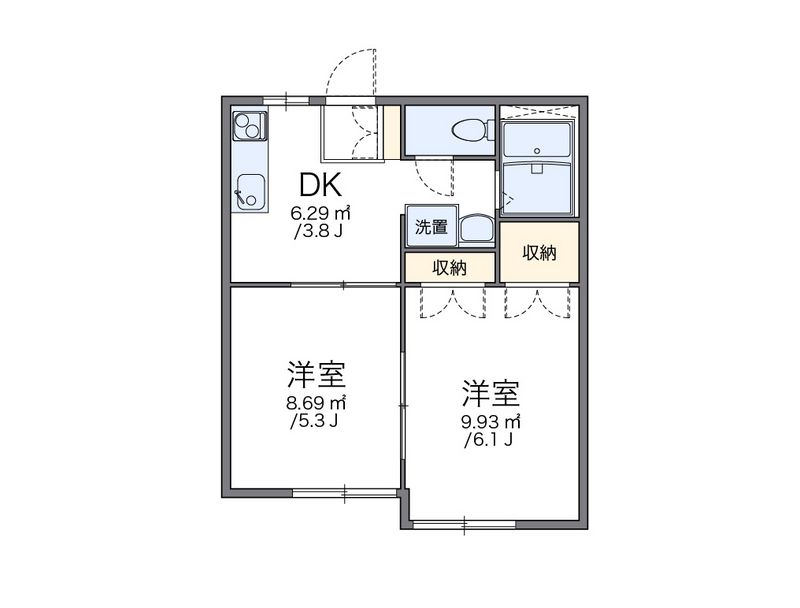 レオパレスＮＡＫＡＪＩＭＡ 間取図