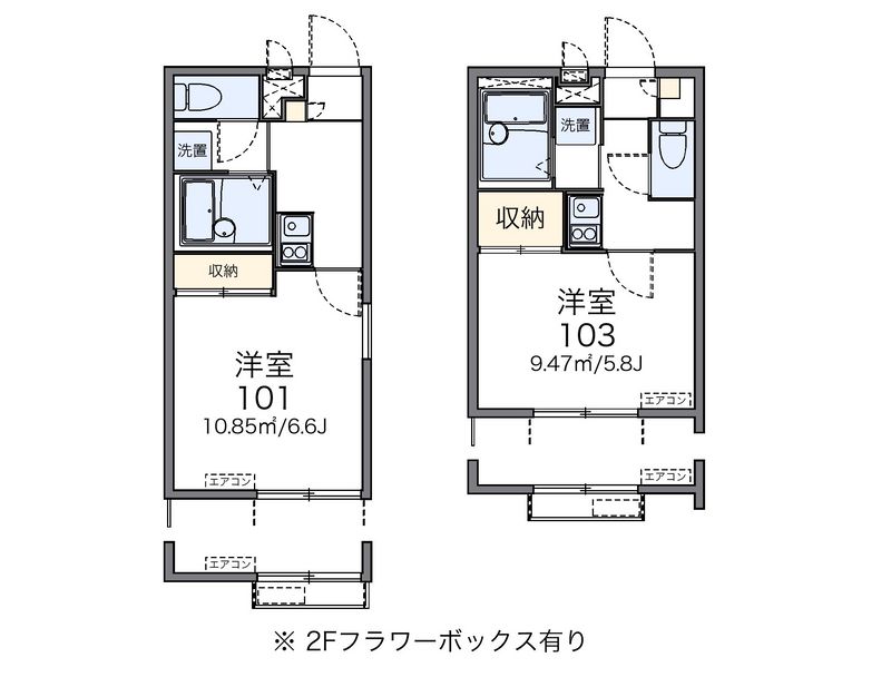 レオパレスハナテン２番館 間取図