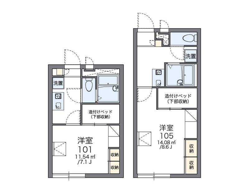 レオパレスさくら 間取図