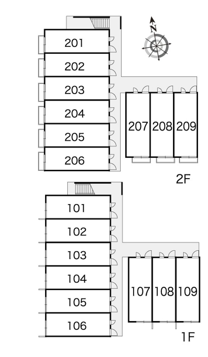 レオパレス小金井公園 間取配置図