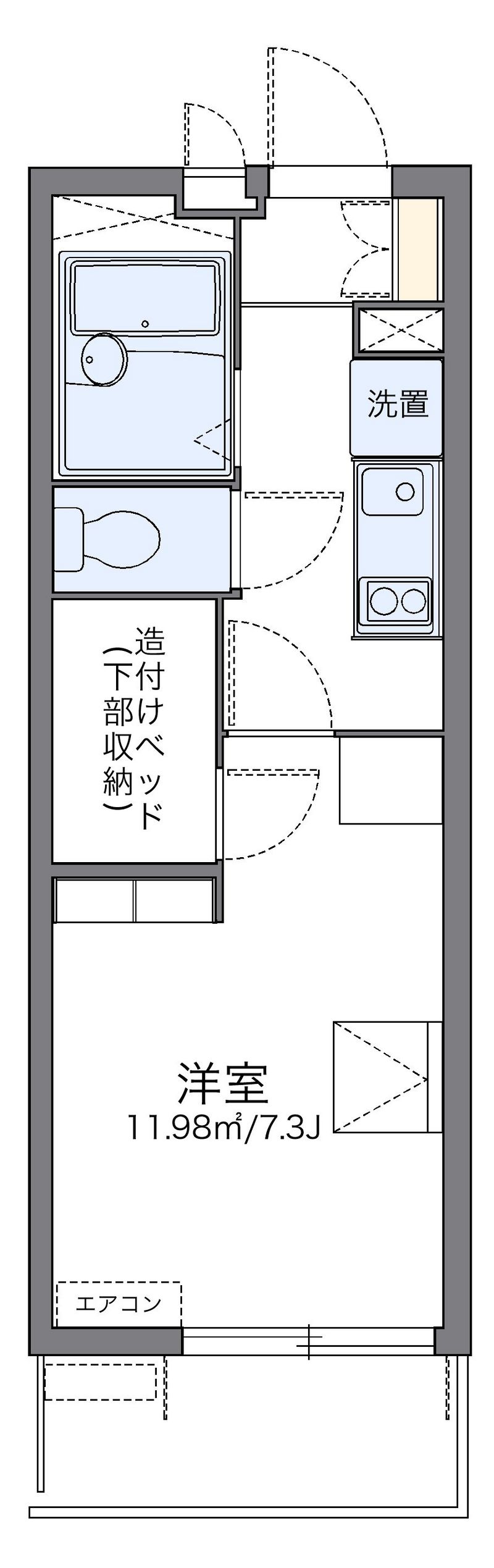 レオパレスティーケー７ 間取図