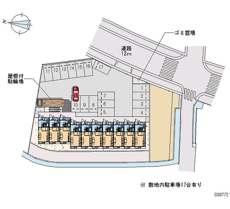 レオパレスグランドソレーユ鵤 月極駐車場